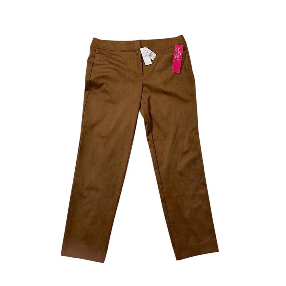 Ann Taylor LOFT Faux Suede Straight Leg Crop Pants NWT Size 4